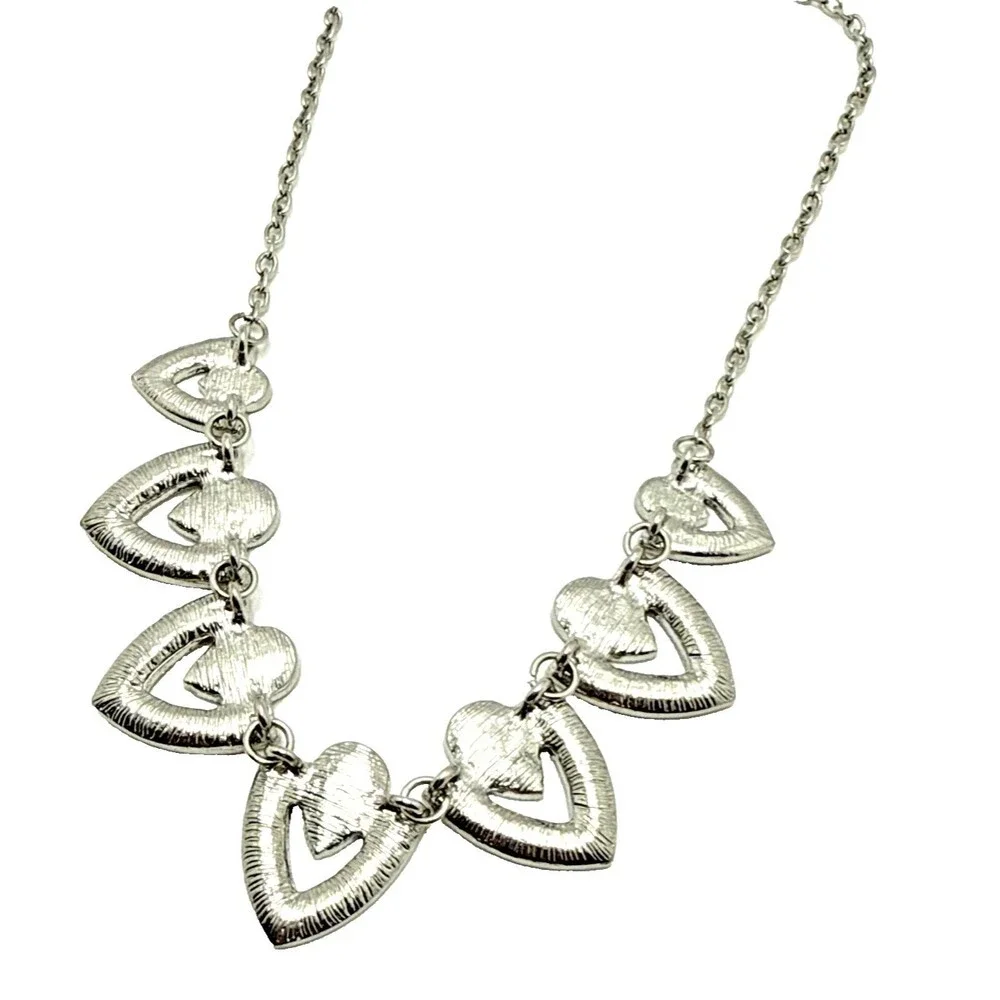 Art Deco Crystal Rhinestone Bib Necklace Silver Tone Bridal Prom Statement 19